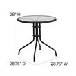 Bowery Hill 5 Piece Rattan/Glass Round Patio Dining Set in Black