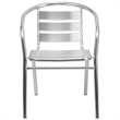 Bowery Hill Metal Silver Patio Chair Rectangular Lightweight 29