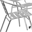 Bowery Hill 5 Piece Stainless Steel Square Patio Dining Set in Aluminum Silver