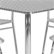 Bowery Hill 5 Piece Stainless Steel Square Patio Dining Set in Aluminum Silver