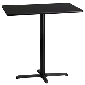 Bowery Hill 24&quot x 42&quot Restaurant Bar Table in Black and Natural