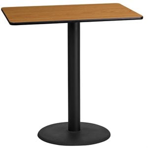 Bowery Hill 24&quot x 42&quot Restaurant Bar Table in Black and Natural