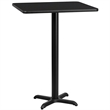 Bowery Hill Cast Iron/PVC Square Restaurant Bar Table in Black