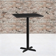 Bowery Hill Cast Iron/PVC Square Restaurant Bar Table in Black