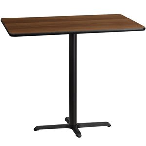 Bowery Hill 30&quot x 48&quot Restaurant Bar Table in Black and Walnut