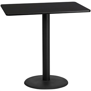Bowery Hill 30&quot x 48&quot Restaurant Bar Table in Black and Natural