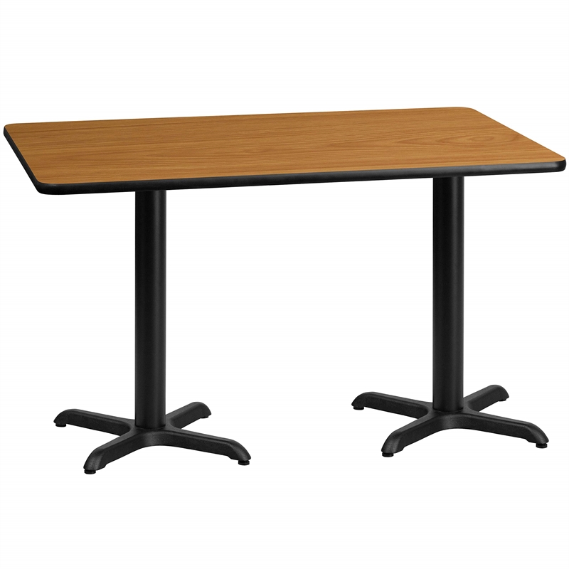Bowery Hill Laminate Black and Natural Dining Table Rectangular 30