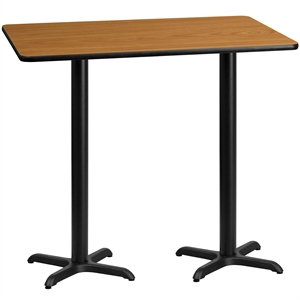 Bowery Hill 30&quot x 60&quot Restaurant Bar Table in Black and Natural