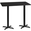 Bowery Hill Cast Iron Black Bar Table Rectangular Heat Resistant 43.13