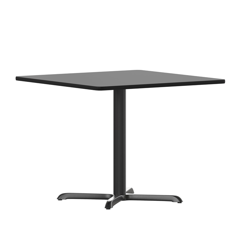 Bowery Hill Laminate Black Dining Table Square 36