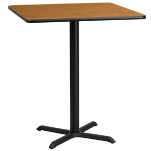 Bowery Hill 36&quot Square Restaurant Bar Table in Black and Natural