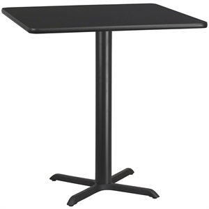 Bowery Hill Cast Iron Black Bar Table Square Easy Assembly 42&quot Unassembled