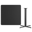 Bowery Hill Cast Iron Black Bar Table Square Easy Assembly 42