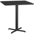 Bowery Hill Cast Iron Black Bar Table Square Easy Assembly 42