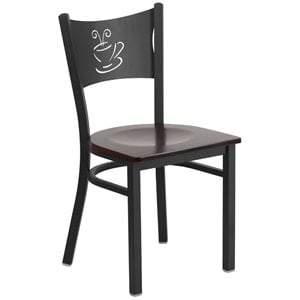 Bowery Hill Restaurant Dining Chair in Black and Walnut