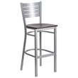 Bowery Hill Bar Stool in Mahogany and Silver