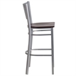 Bowery Hill Bar Stool in Mahogany and Silver