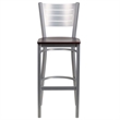 Bowery Hill Bar Stool in Mahogany and Silver