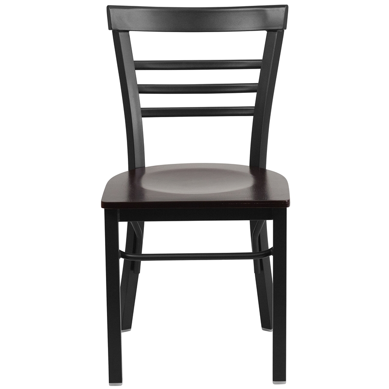 Bowery Hill Restaurant Dining Chair in Black and Walnut