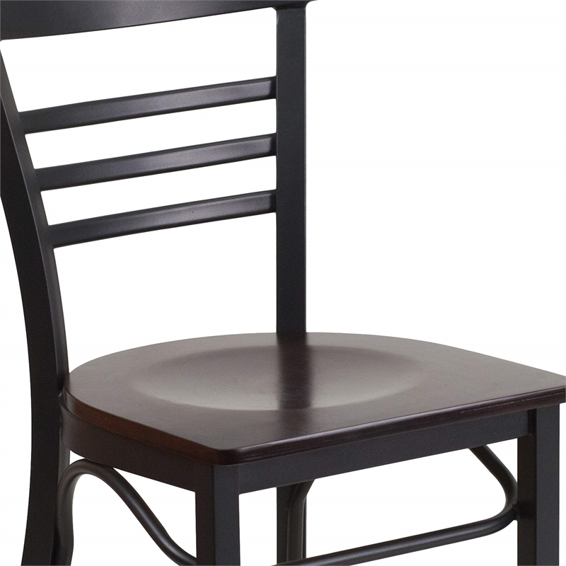 Bowery Hill Restaurant Dining Chair in Black and Walnut