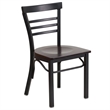 Bowery Hill Restaurant Dining Chair in Black and Walnut