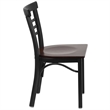 Bowery Hill Restaurant Dining Chair in Black and Walnut