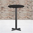 Bowery Hill Laminate Wood Black Bar Table Round Heat Resistant 24