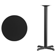 Bowery Hill Laminate Wood Black Bar Table Round Heat Resistant 24