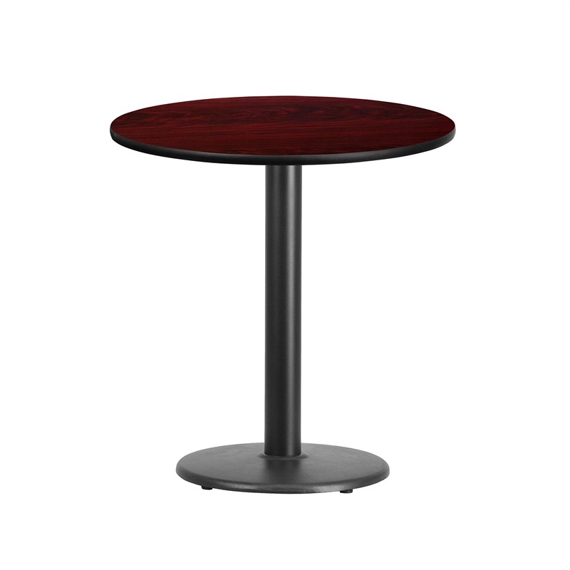 Bowery Hill Laminate Black Dining Table Round Easy Assembly 24