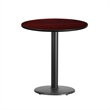 Bowery Hill Laminate Black Dining Table Round Easy Assembly 24