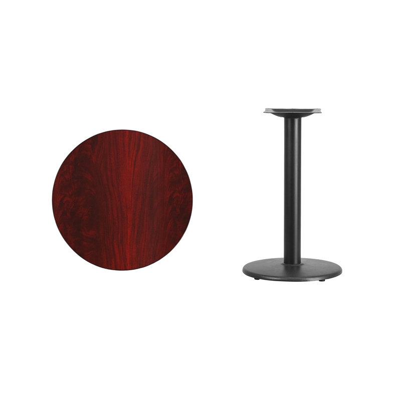 Bowery Hill Laminate Black Dining Table Round Easy Assembly 24