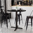 Bowery Hill Cast Iron Black Bar Table Round 42