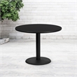 Bowery Hill Cast Iron Black Dining Table Round 42