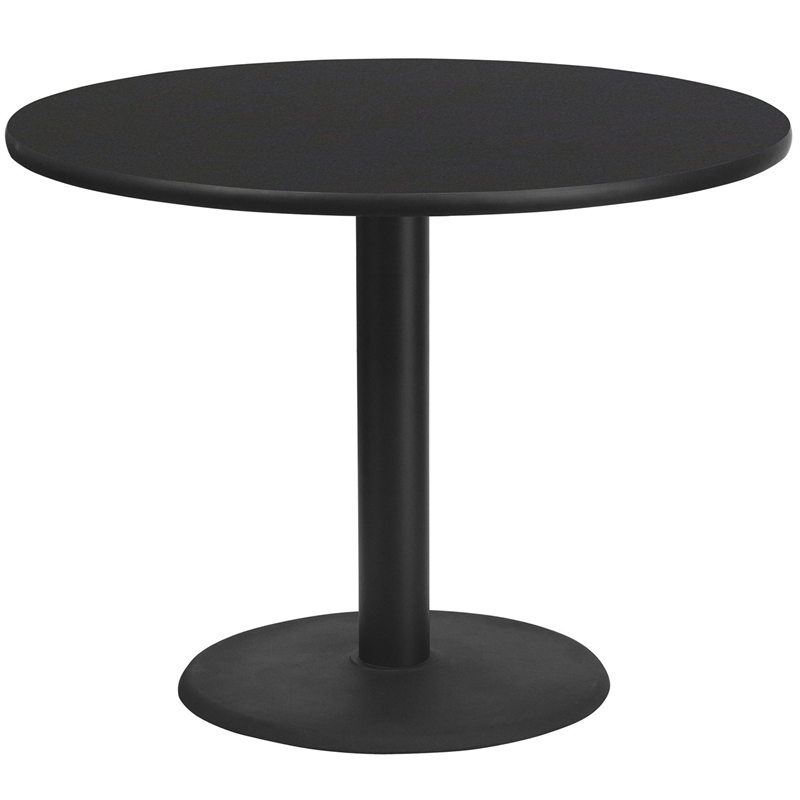 Bowery Hill Cast Iron Black Dining Table Round 42