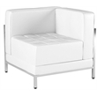 Bowery Hill 2 Piece Leather Reception Sofa Set in White