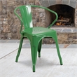 Bowery Hill 17.5'' Industrial Steel Metal Dining Arm Chair in Green
