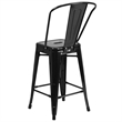 Bowery Hill 24'' Industrial Steel Metal Counter Stool in Black