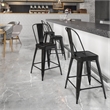 Bowery Hill 24'' Industrial Steel Metal Counter Stool in Black
