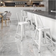 Bowery Hill 24'' Industrial Steel Metal Counter Stool in White