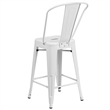 Bowery Hill 24'' Industrial Steel Metal Counter Stool in White