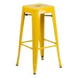 Bowery Hill Metal Yellow Bar Height Stool Square Backless 12