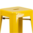Bowery Hill Metal Yellow Bar Height Stool Square Backless 12