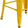 Bowery Hill Metal Yellow Bar Height Stool Square Backless 12
