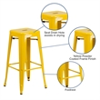 Bowery Hill Metal Yellow Bar Height Stool Square Backless 12