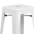 Bowery Hill 30'' Contemporary Steel Metal Backless Bar Stool in White