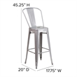 Bowery Hill 30'' Industrial Steel Metal/Plastic Bar Stool in Silver