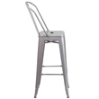 Bowery Hill 30'' Industrial Steel Metal/Plastic Bar Stool in Silver