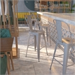 Bowery Hill 30'' Industrial Steel Metal/Plastic Bar Stool in Silver