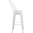 Bowery Hill 30'' Industrial Steel Metal/Plastic Bar Stool in White