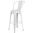 Bowery Hill 30'' Industrial Steel Metal/Plastic Bar Stool in White
